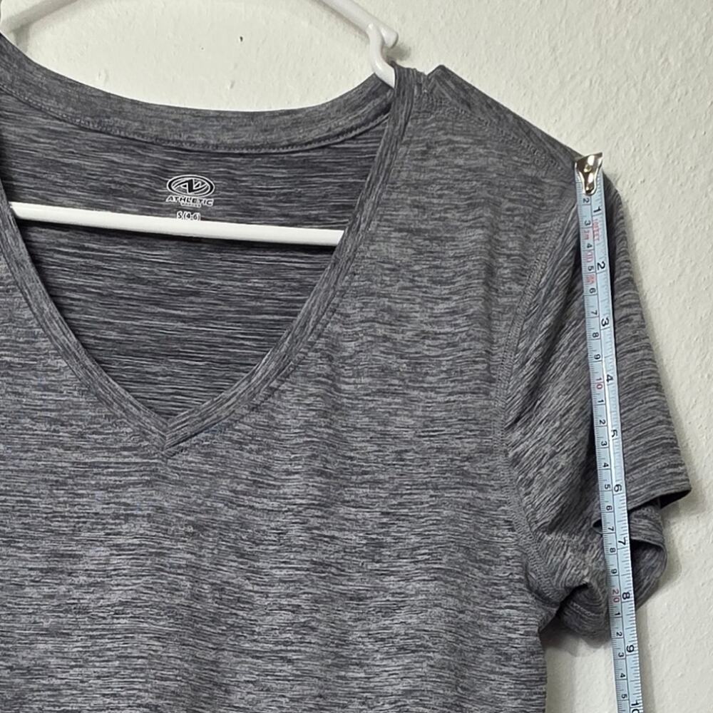Athletic Works T-Shirt Women's Size S Gray Heather V-neck Activewear Short Slv - Picture 4 of 6